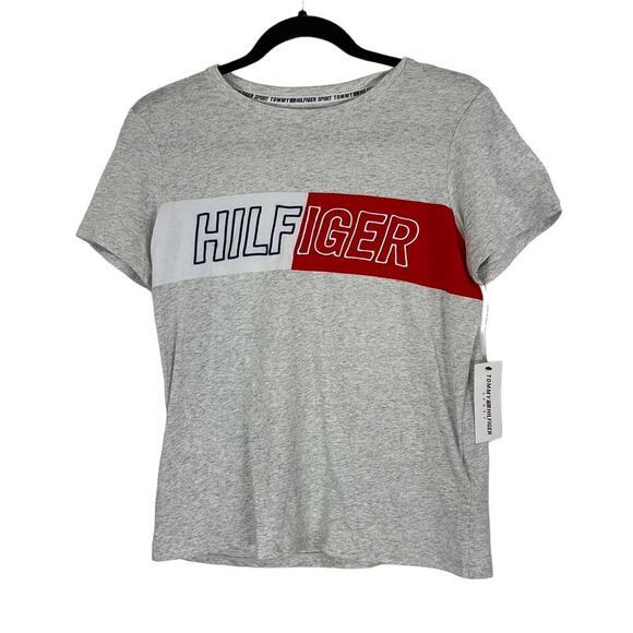 Tommy Hilfiger Sport top gray short sleeve t-shirt tee - Picture 1 of 4